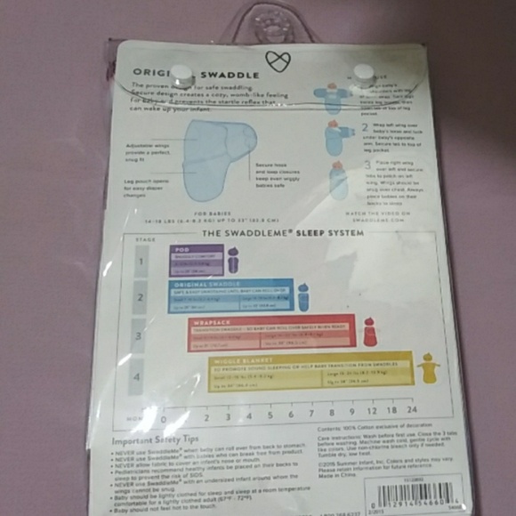 SwaddleMe Baby Girl Original Swaddle Sz L 4-6 Ms - Picture 6 of 6